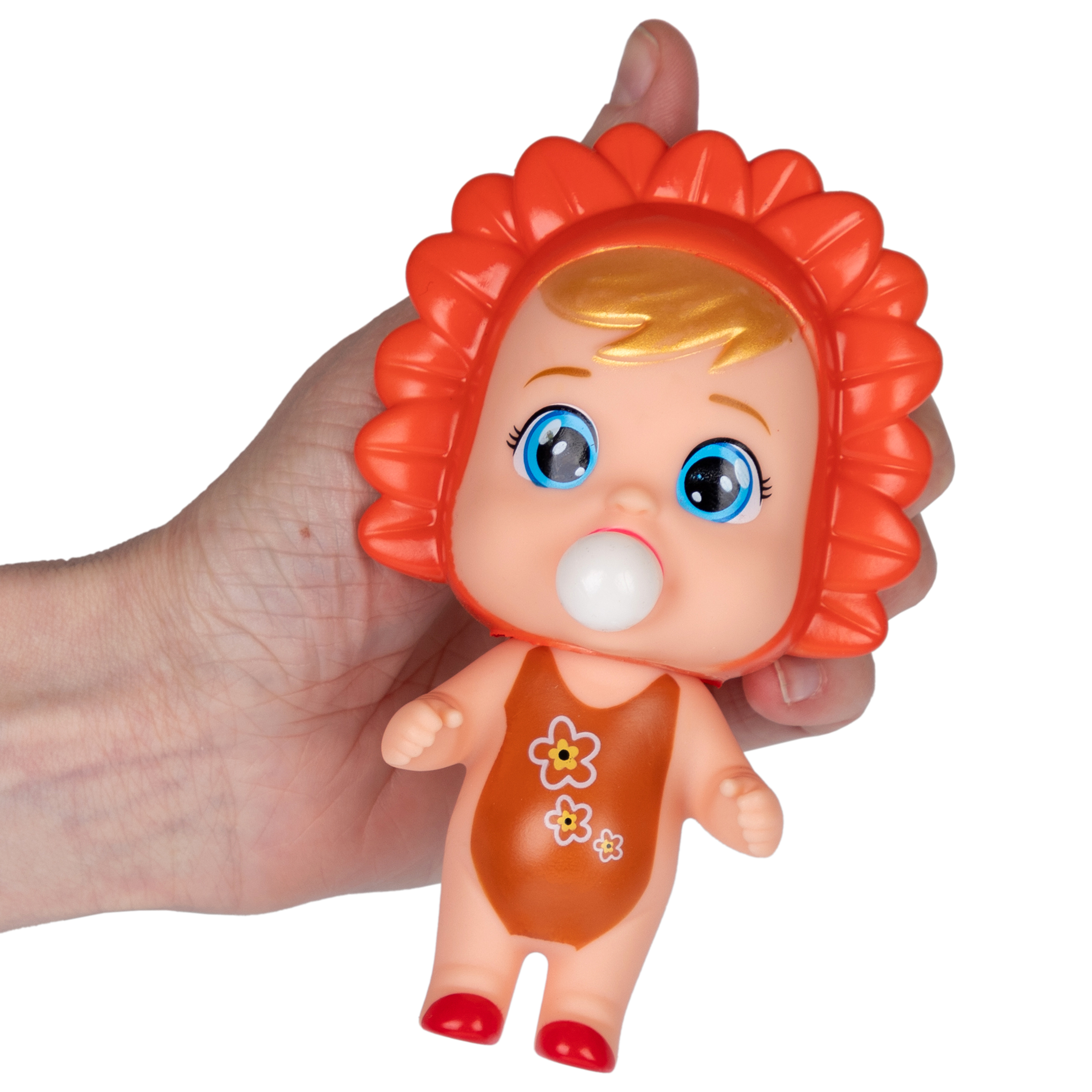 Игрушка-антистресс тянучка 1TOY Bubble Gum Кукла красный - фото 3