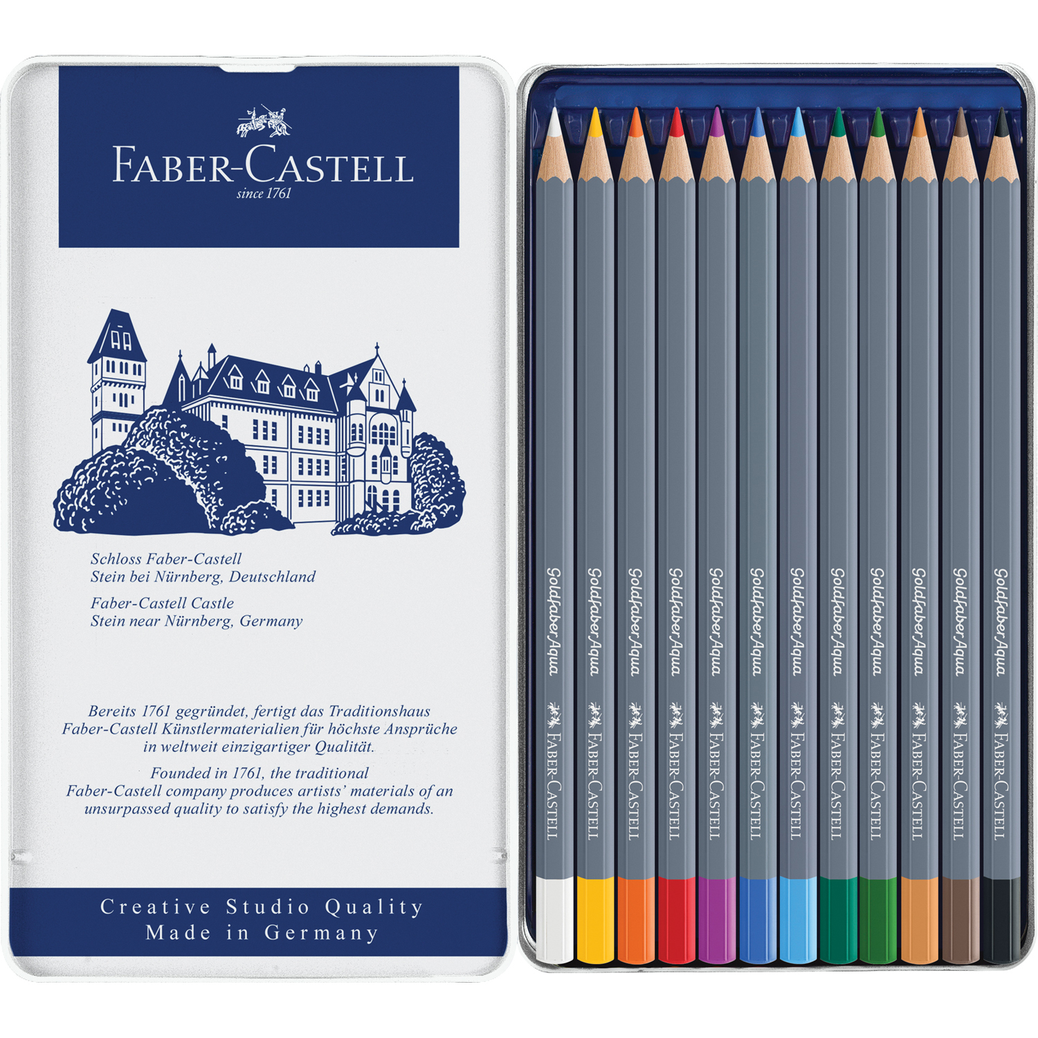 Карандаши акварельные Faber Castle художественные Goldfaber Aqua 12 цветов - фото 2