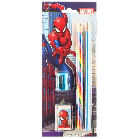 Набор канцелярский Marvel точилка ластик карандаш Человек-паук
