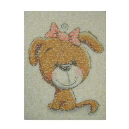 Мочалка детская Мойдодыр рукавица с рисунком собачки хлопковая