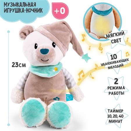 Игрушка-ночник AmaroBaby музыкальная Buddy Bear