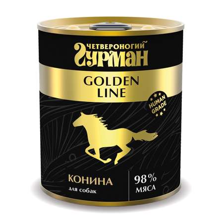 Корм для собак Четвероногий Гурман Golden конина натуральная в желе 340г