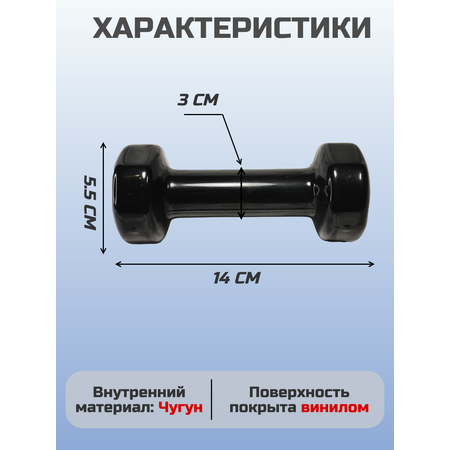 Гантели Summus виниловые черные