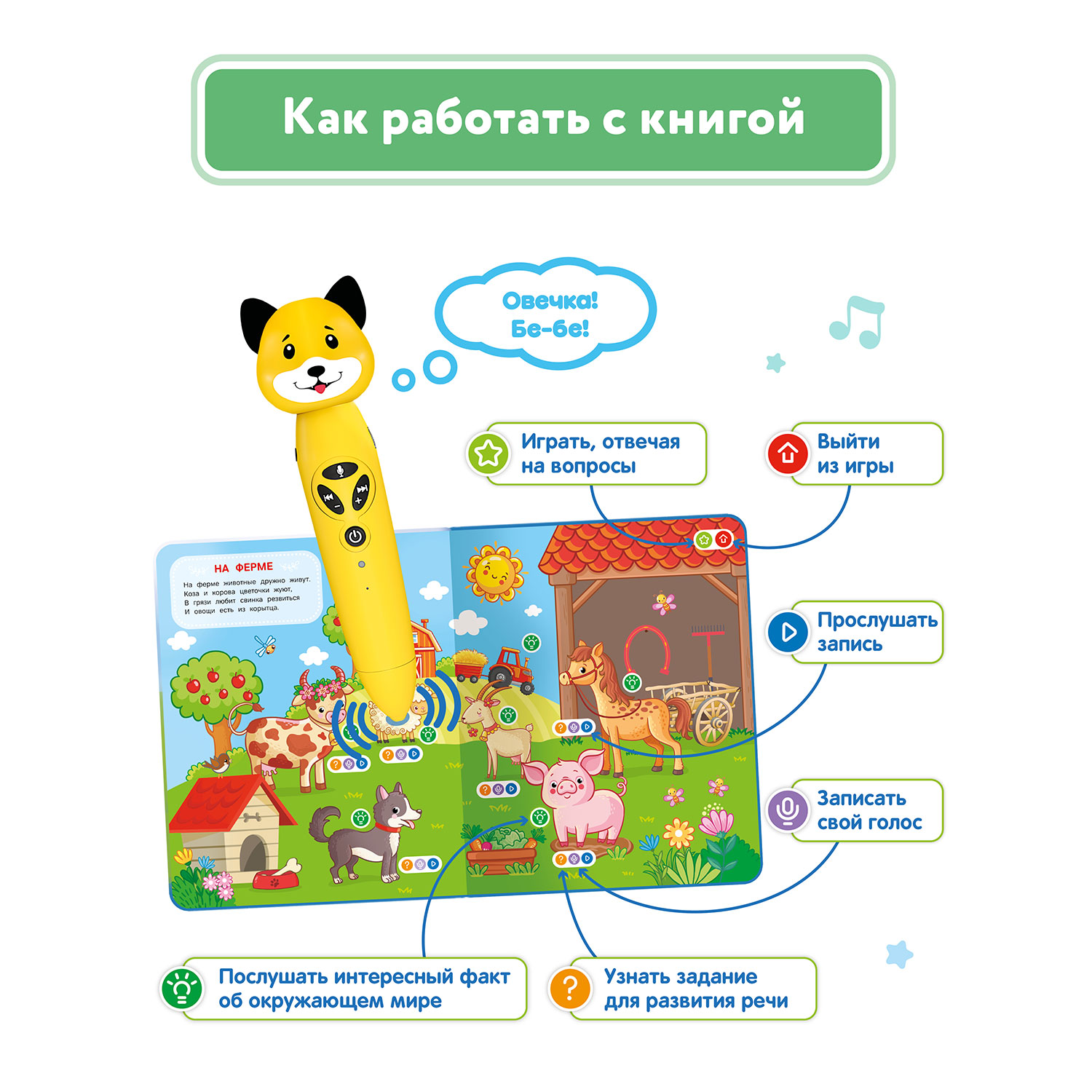 Набор логопедическая игрушка BertToys Собачка Буля + интерактивная книга - фото 4