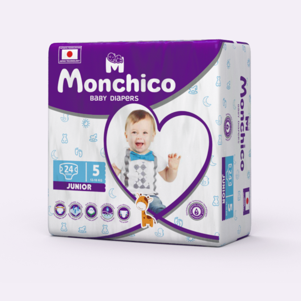 Детские подгузники Monchico JUNIOR 12-18 кг 24 штуки - фото 1