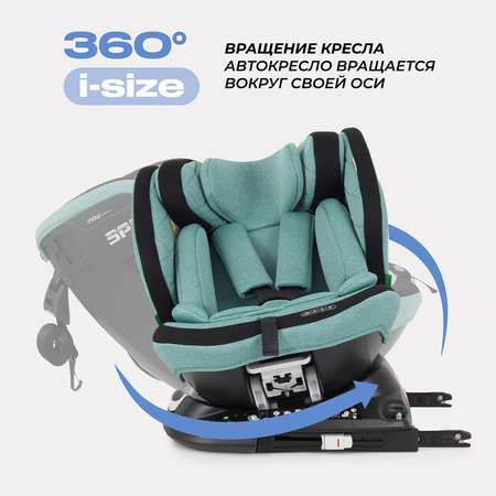 Автокресло с поворотной базой MOWbaby Motion isofix Green 40-150см