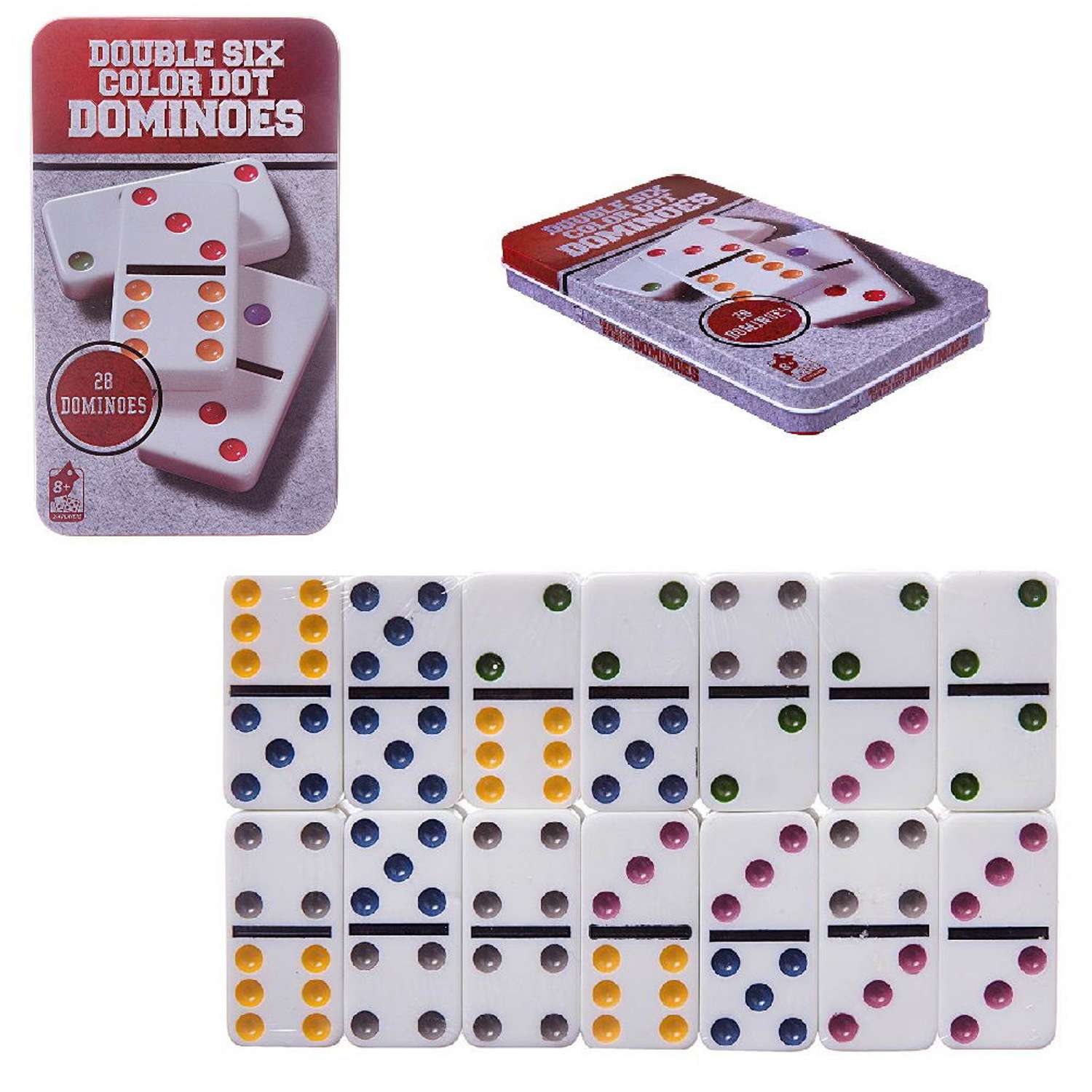 Настольная игра Junfa Домино в наборе 28 пластиковых костяшек - фото 3