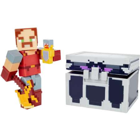 Набор Minecraft Боевой сундук Цельнометаллическая броня фигурка+аксессуары GTP25