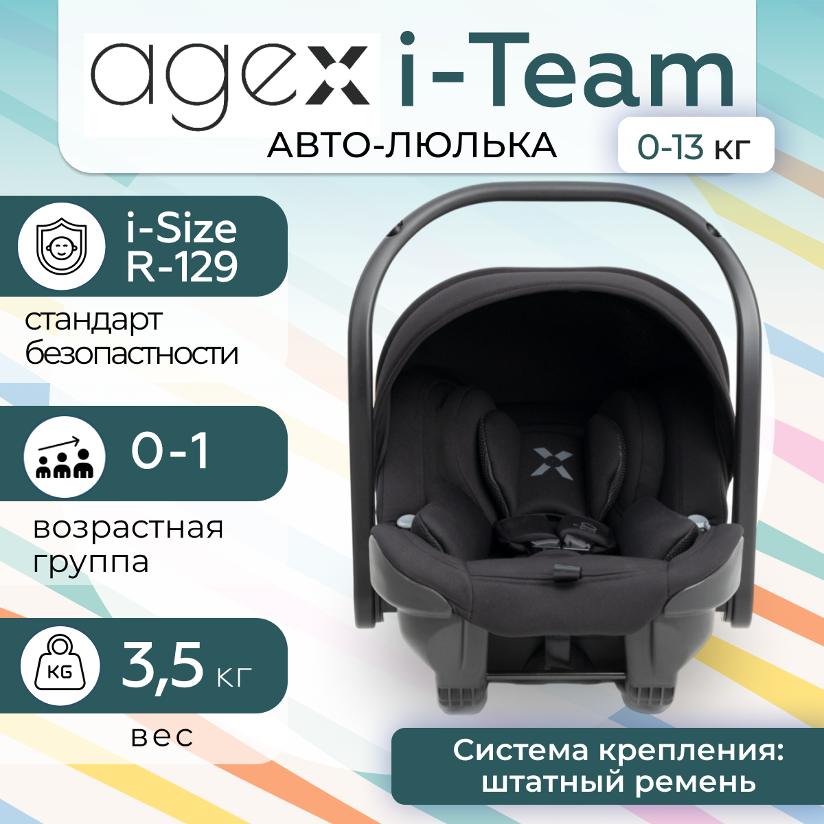 Автокресло agex i-Team 0 (0 -13 кг) - фото 2