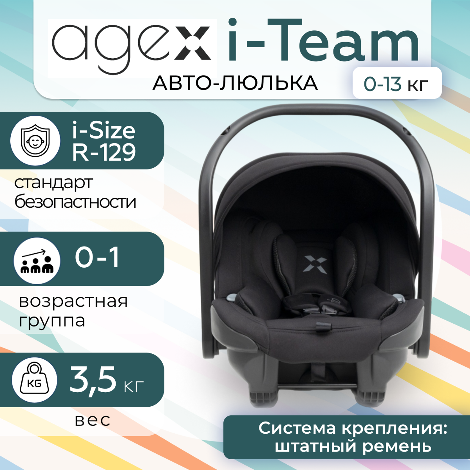 Автокресло agex i-Team black - фото 2