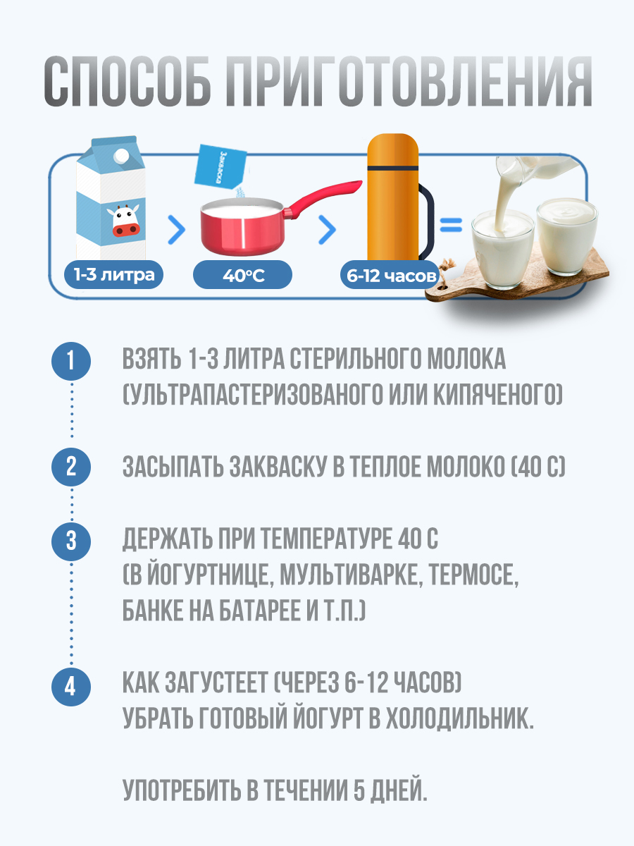 Закваска Полезная Партия Биойогурт 10 порций - фото 3