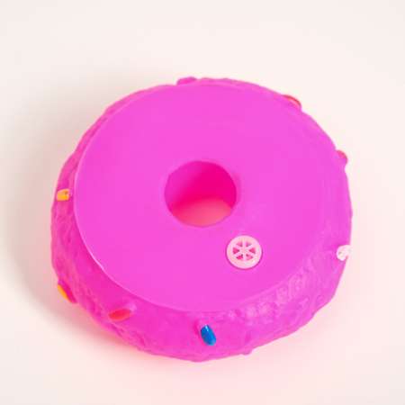 Игрушка для собак Пижон пищащая «Пончик» розовая