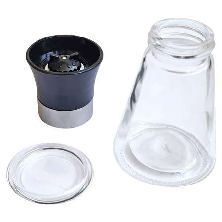 Мельница для соли и перца Wonder Life набор из 2 шт. стекло пластик керамические жернова 100 мл белый и черный