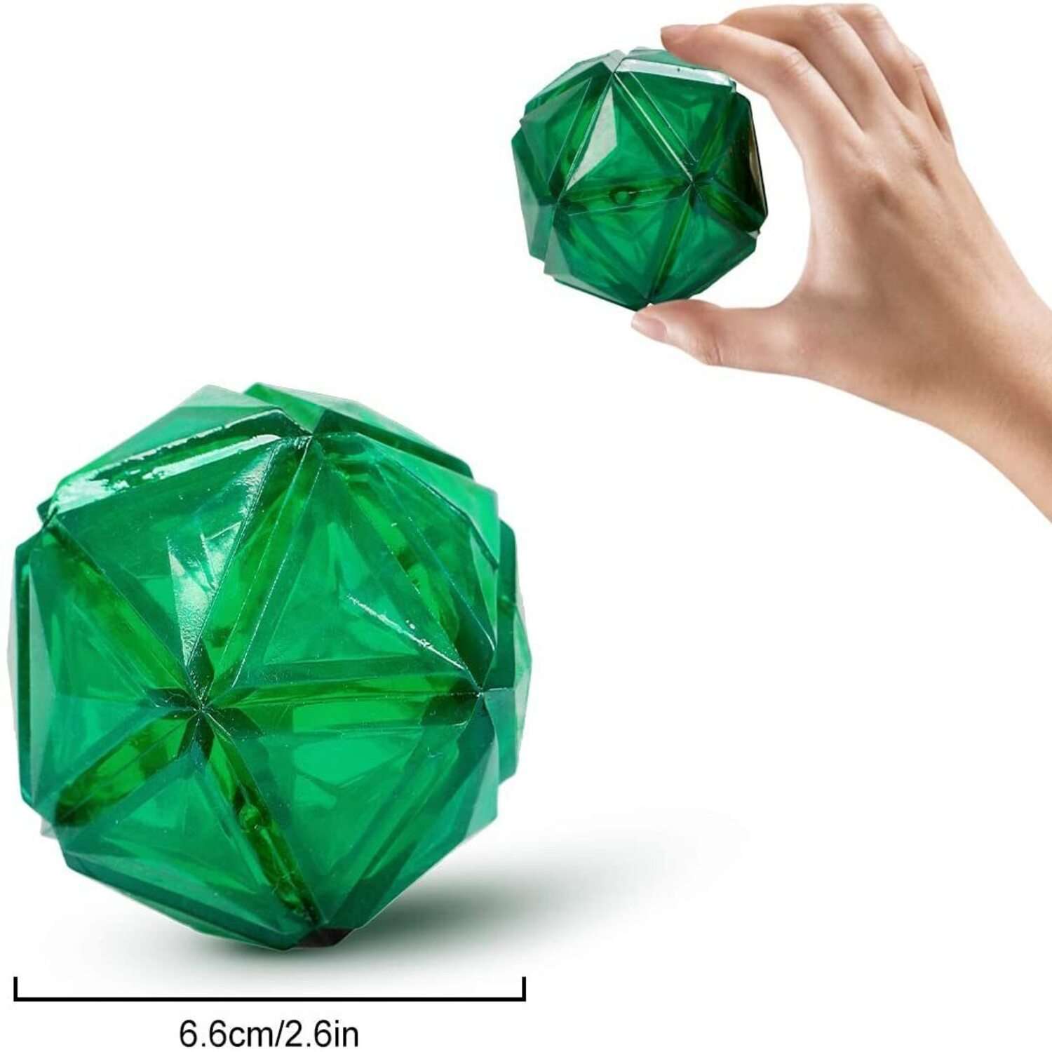 Игрушка для собак ZDK светящийся мяч Алмаз зеленый с пищалкой ZooWell - фото 2
