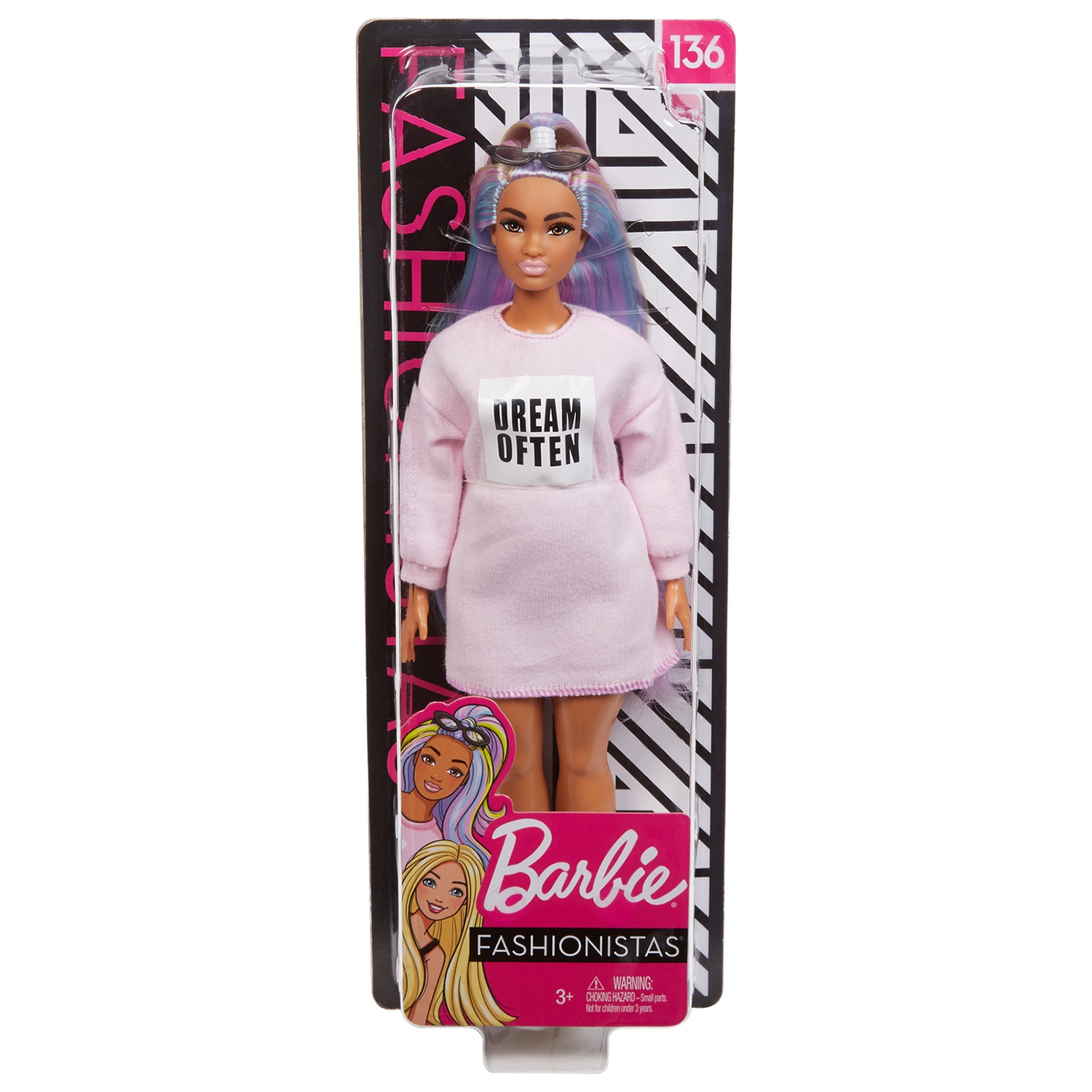 Кукла Barbie Игра с модой с разноцветными волосами GHW52 купить по цене 999  ₽ в интернет-магазине Детский мир