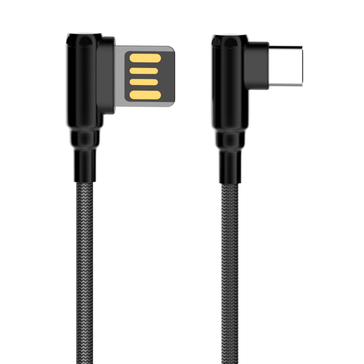 Кабель USB-Type-C LDNIO LS422 2м / 2.4 А / медь: 86 жил / угловой коннектор/ нейлоновая оплетка / серый - фото 4