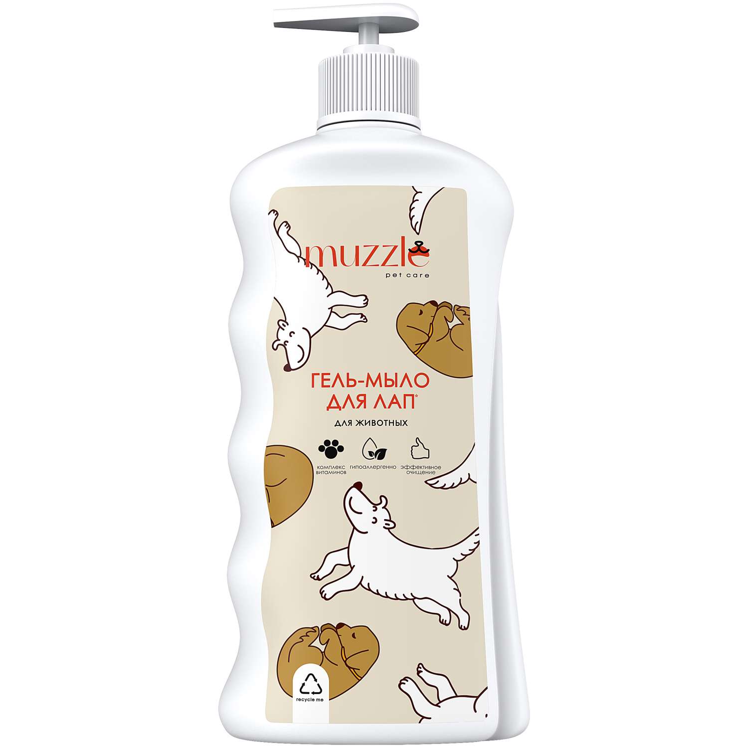 Гель-мыло для лап Muzzle гипоаллергенный для собак и кошек 500мл - фото 1