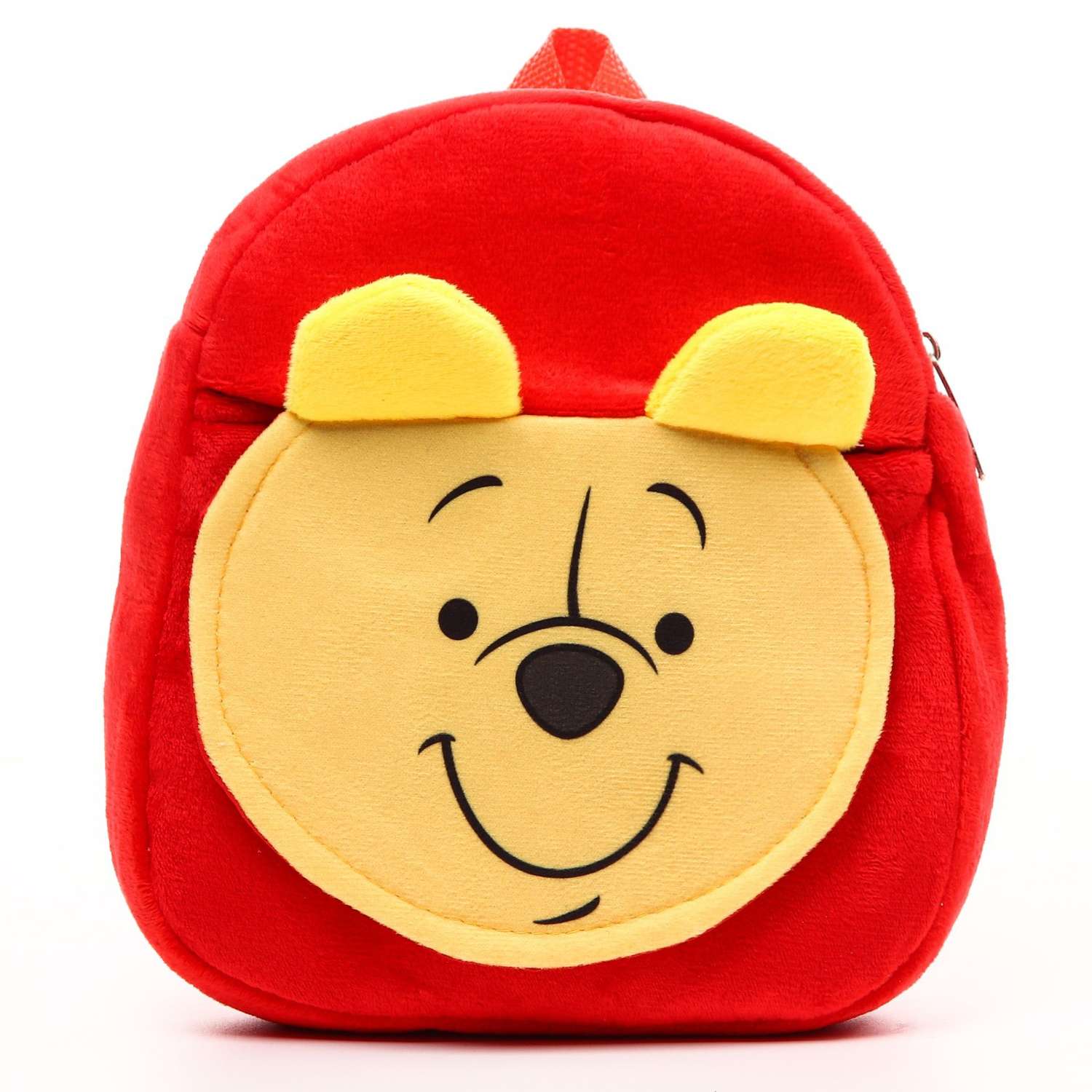 Рюкзак Disney плюшевый на молнии с карманом 19х22 см Медвежонок Винни и его друзья - фото 2