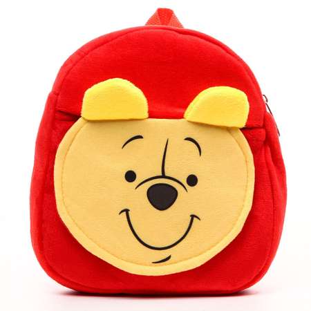 Рюкзак Disney плюшевый на молнии с карманом 19х22 см Медвежонок Винни и его друзья