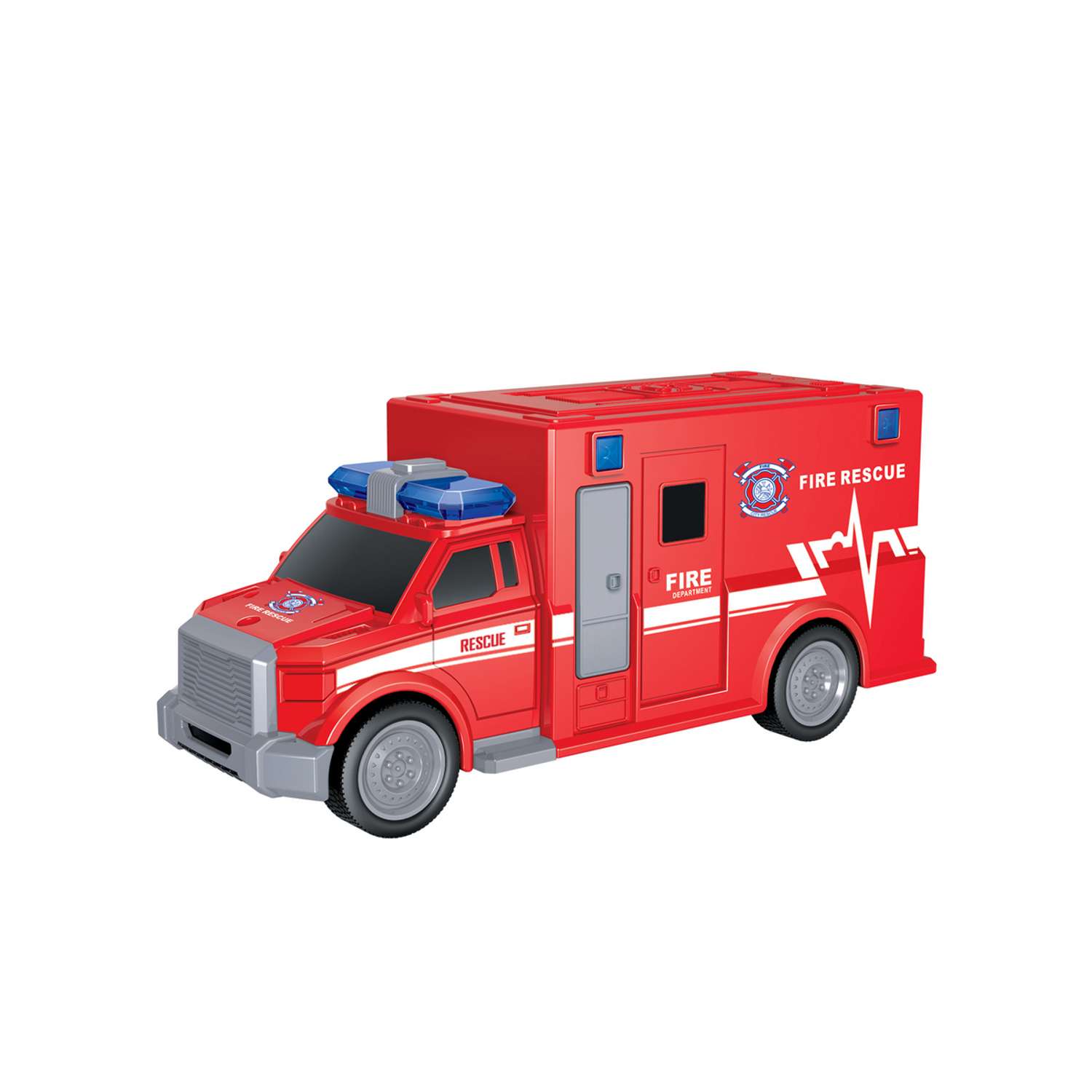 Инерционная игрушка Handers Пожарный фургон 19 см 1:20 свет звук HAC1608-145 - фото 1