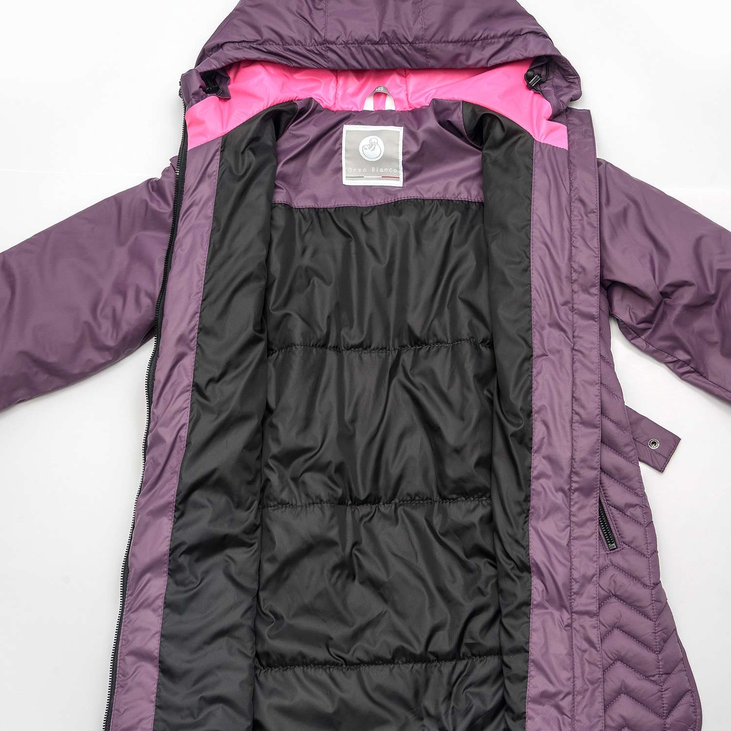 Пальто Orso Bianco OB41136-23_т.фиолетовый/ярк.розовый - фото 8