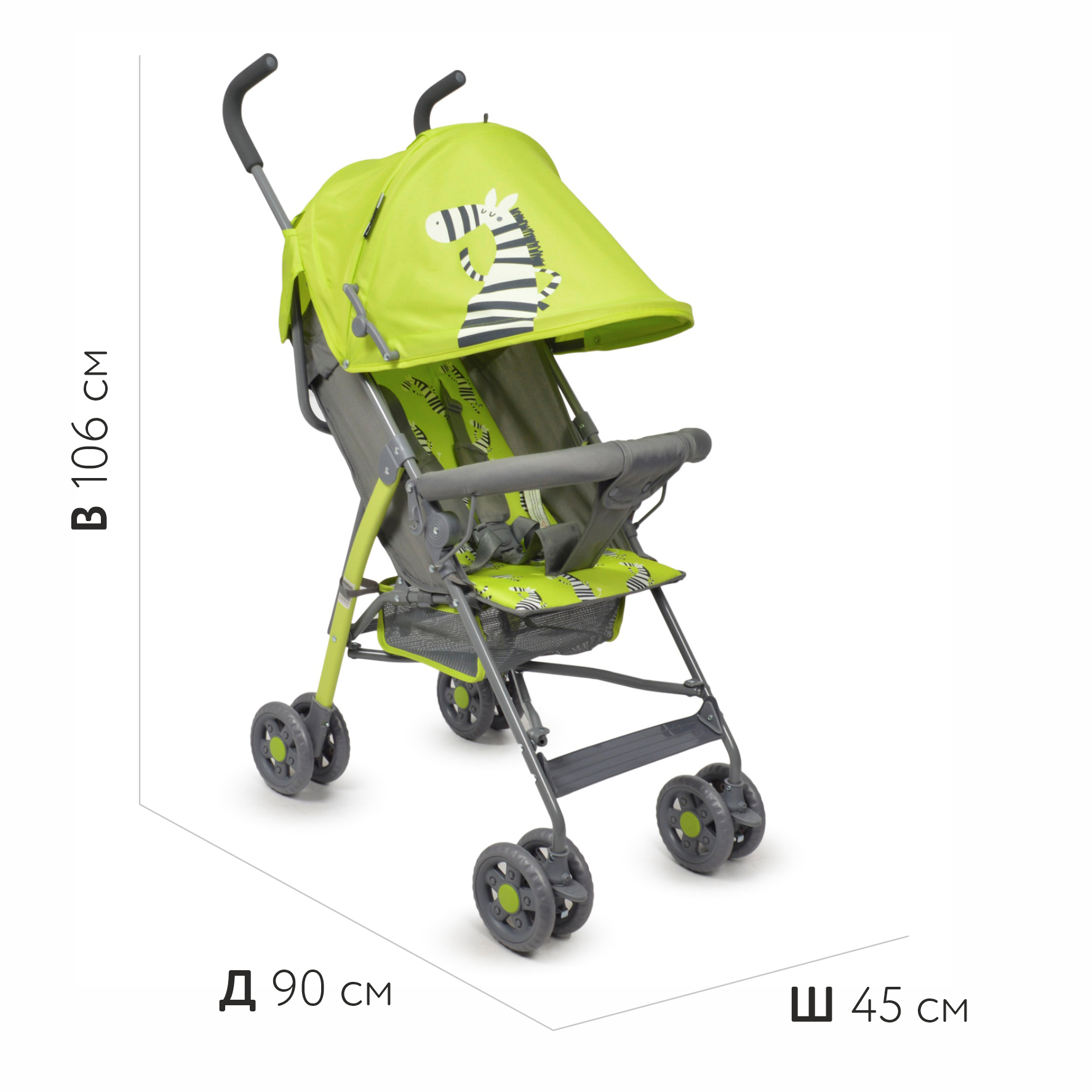 Коляска-трость Babyton Zoo Green купить по цене 2459 ₽ в интернет-магазине  Детский мир