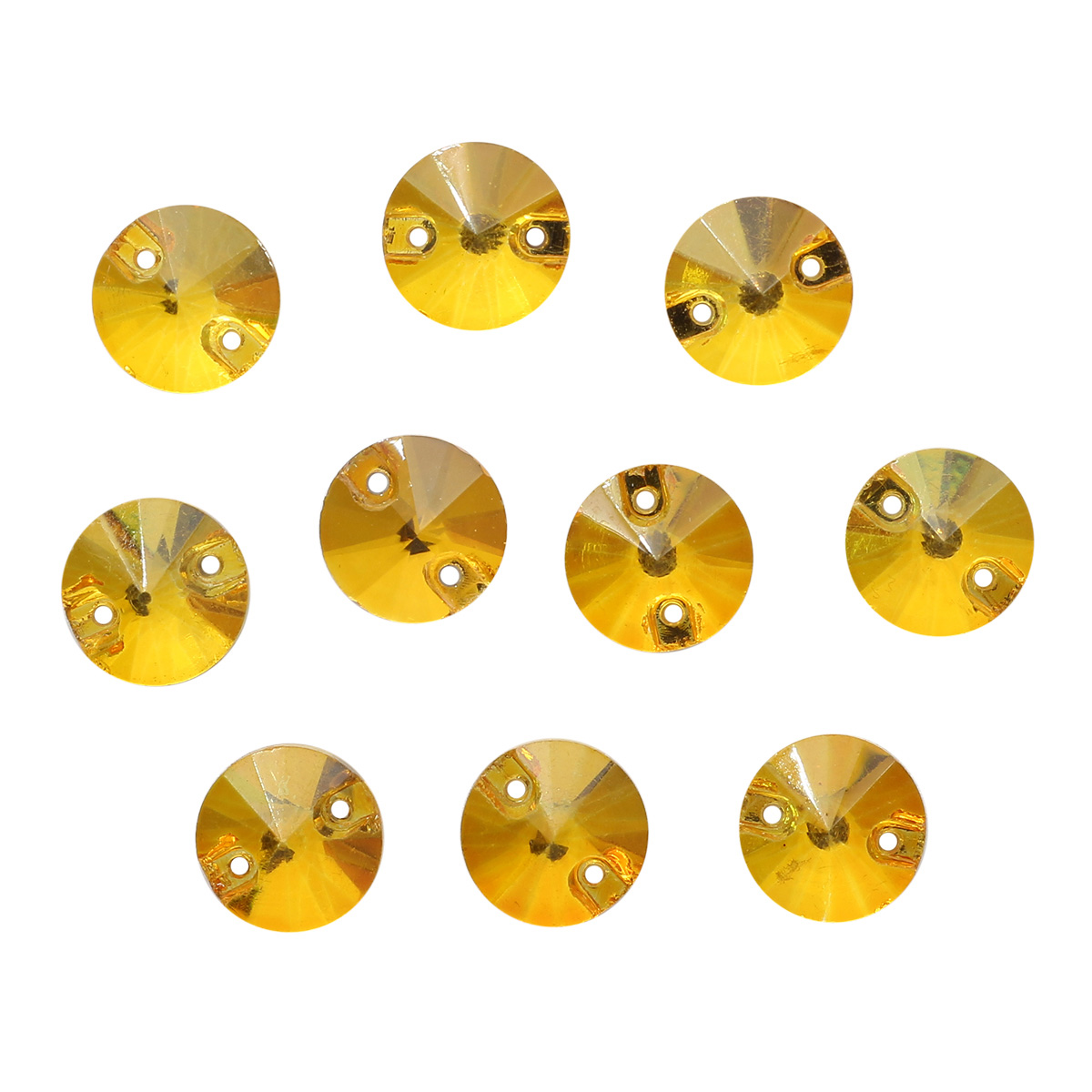 Хрустальные стразы Astra Craft пришивные круглые для творчества и рукоделия 10 мм 10 шт желтые - фото 2