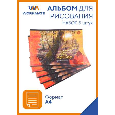 Альбом для рисования WORKMATE 5шт по 12л обложка картон арт 15-0191