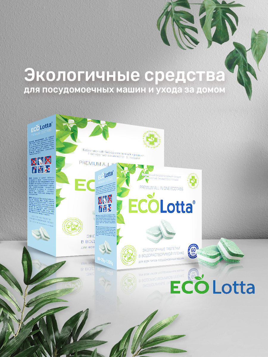 Таблетки ECOLotta для посудомоечных машин 60 шт ЭКО - фото 7