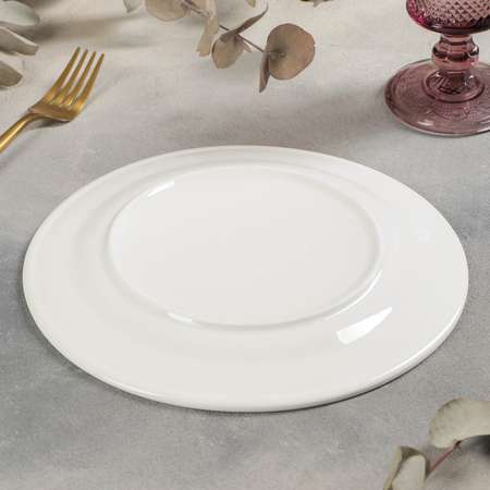 Тарелка Sima-Land фарфоровая обеденная с утолщённым краем White Label 300 мл d=22 9 см цвет белый