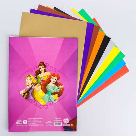 Бумага цветная Disney самоклеящаяся Принцессы Дисней в папке Disney