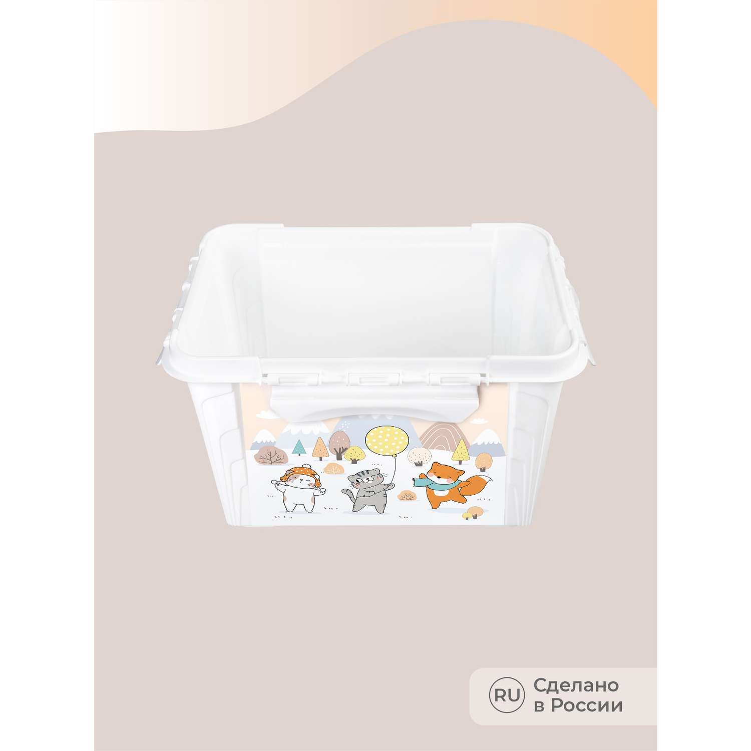 Ящик универсальный Пластишка с декором 6.65л белый - фото 14