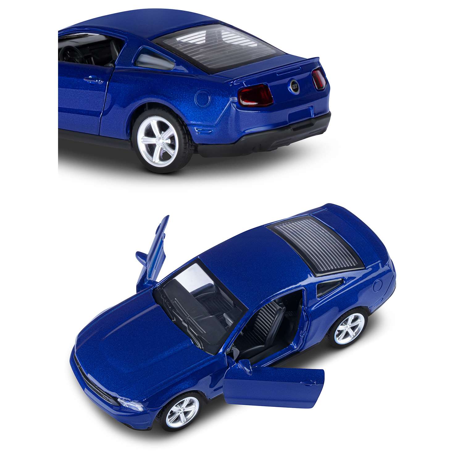 Машинка металлическая АВТОпанорама 1:43 Ford Mustang GT синий инерционная JB1200129 - фото 8