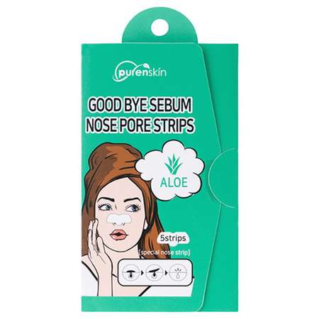 Полоски очищающие для носа Purenskin Good bye serum для очищения пор с алоэ 5 шт