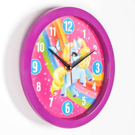 Часы настенные Соломон «Пони» d-28 см фиолетовый