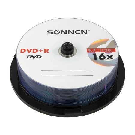 Диск для записи Sonnen DVD+R 4.7GB 16x Cake Box 25 шт