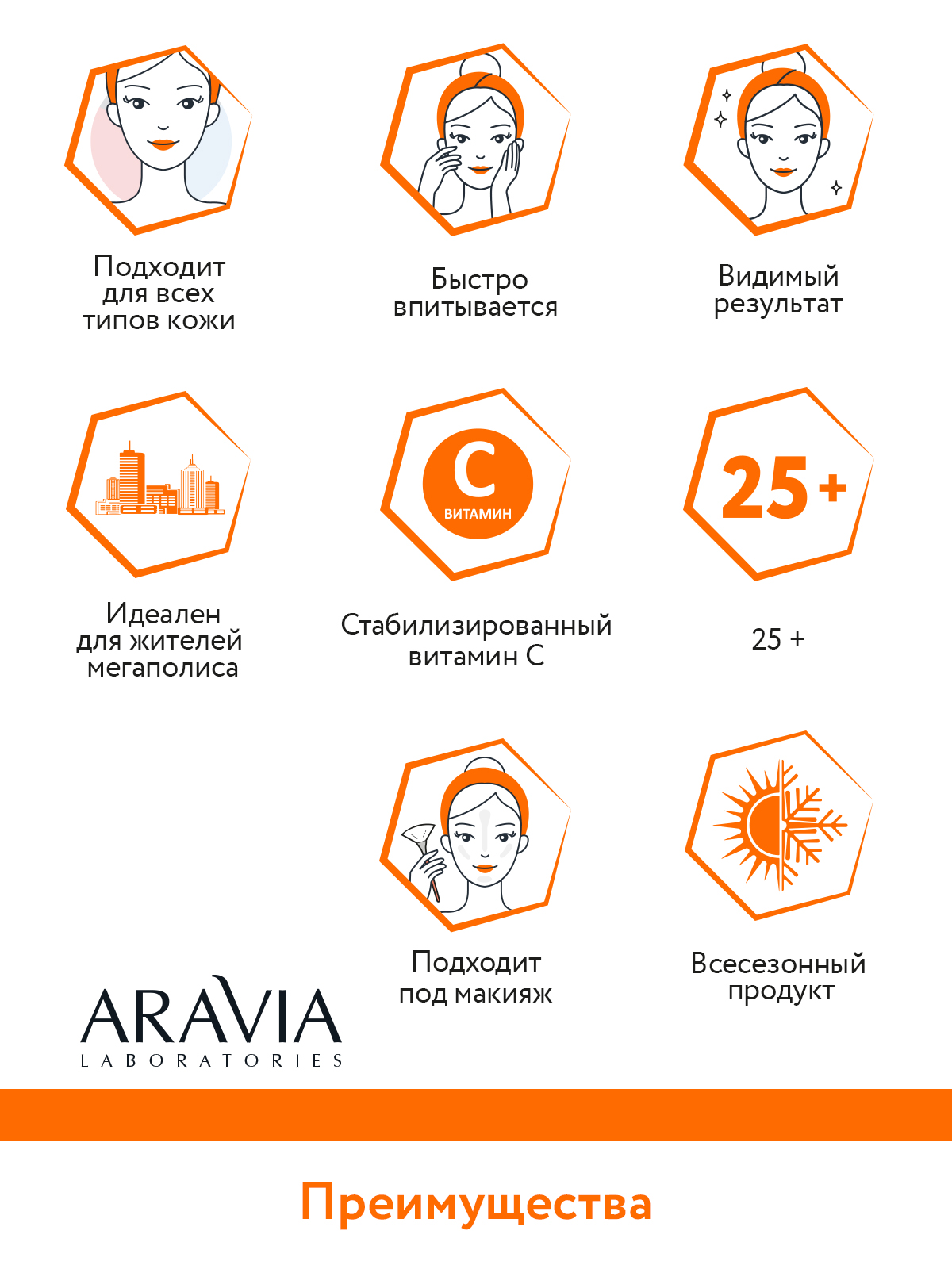 Крем для лица ARAVIA Laboratories для сияния кожи с Витамином С Vitamin-C Power Radiance Cream 50 мл - фото 9