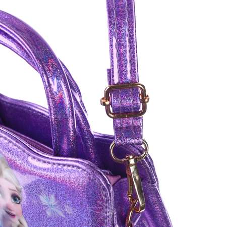 Сумка Disney детская «Эльза» на клапане 6х13х17 см регулируемый ремень фиолетовая