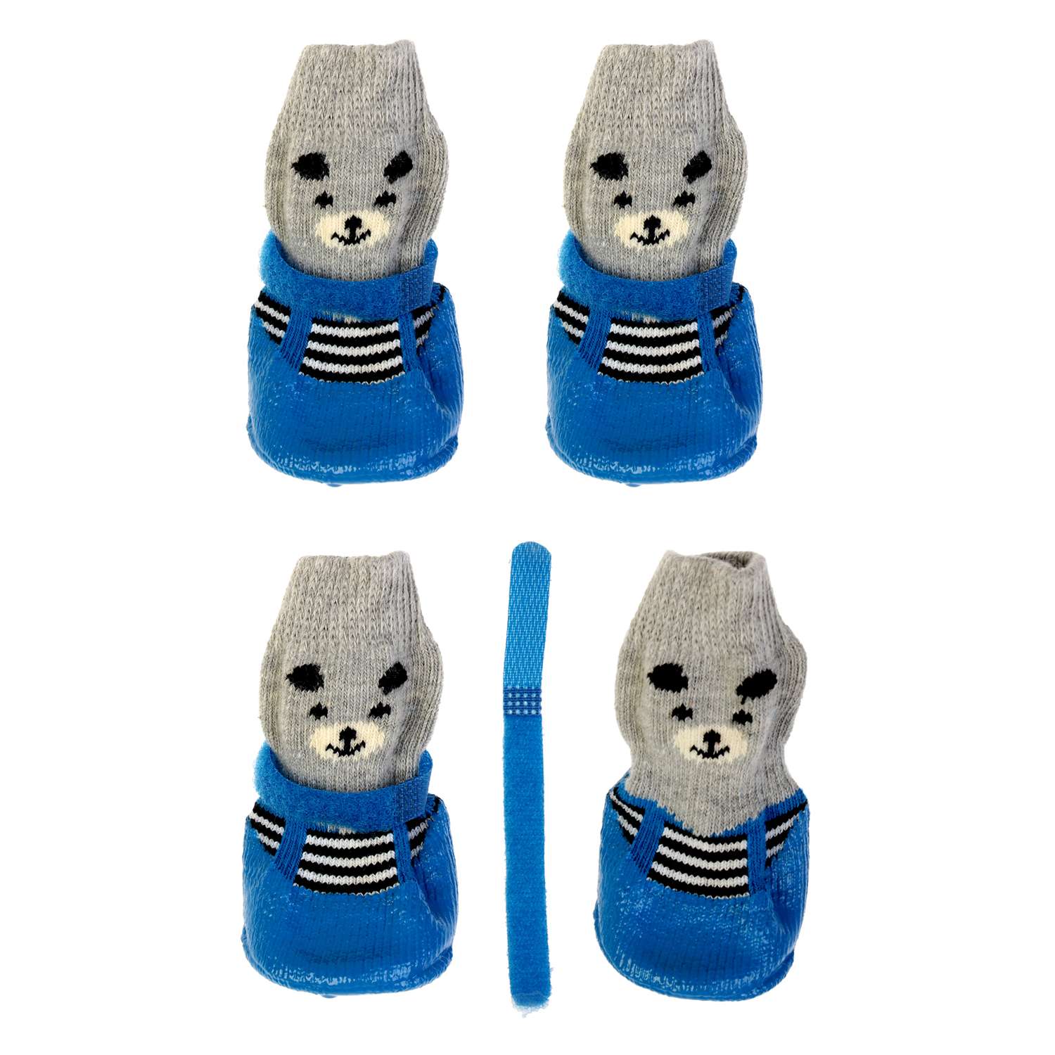 Носки Пижон «Мишки» с прорезиненной подошвой размер M 4.5 х 6 см синие - фото 1