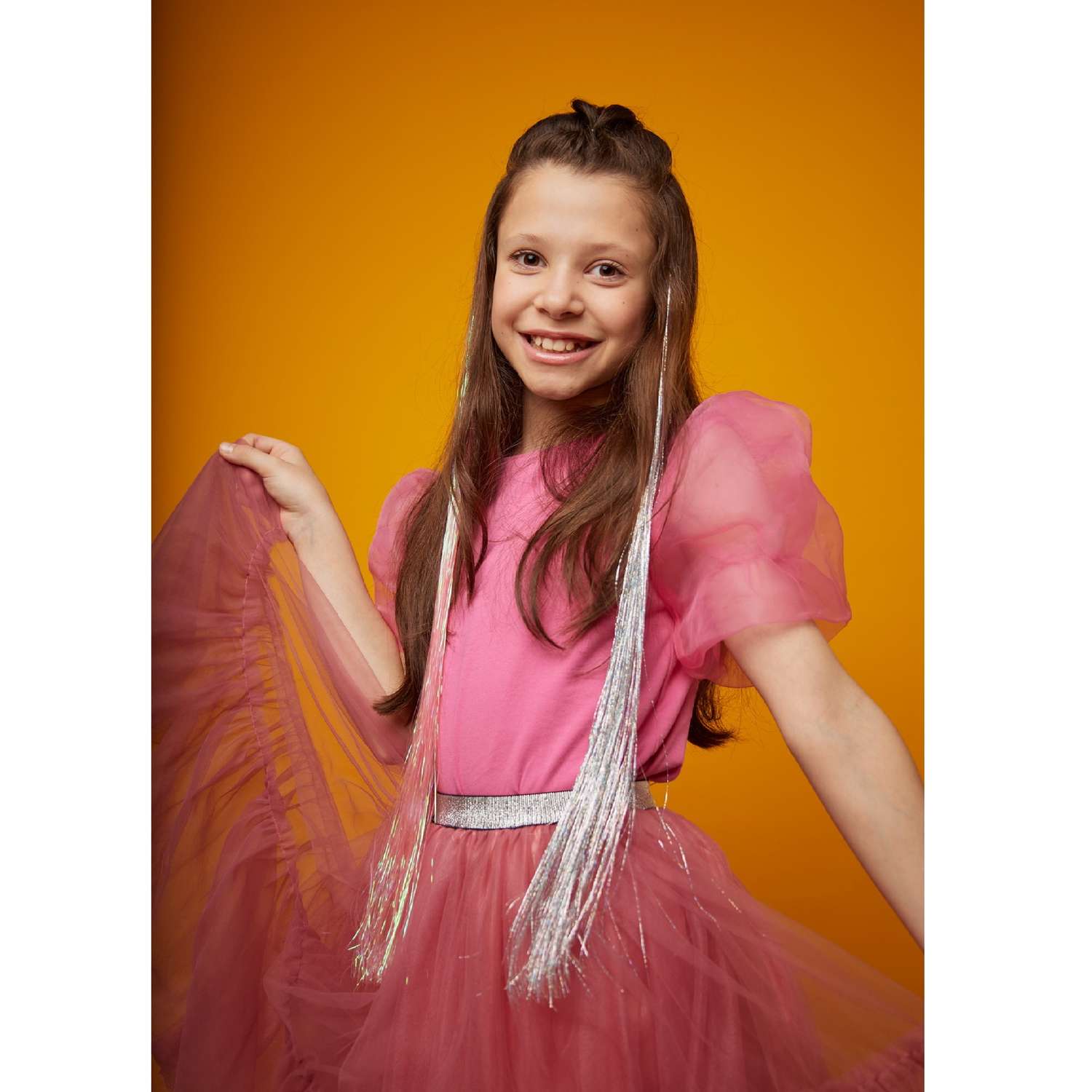 Цветные пряди для волос Lukky Fashion на заколках детские розово-бирюзовый градиент 55 см аксессуары для девочек - фото 17