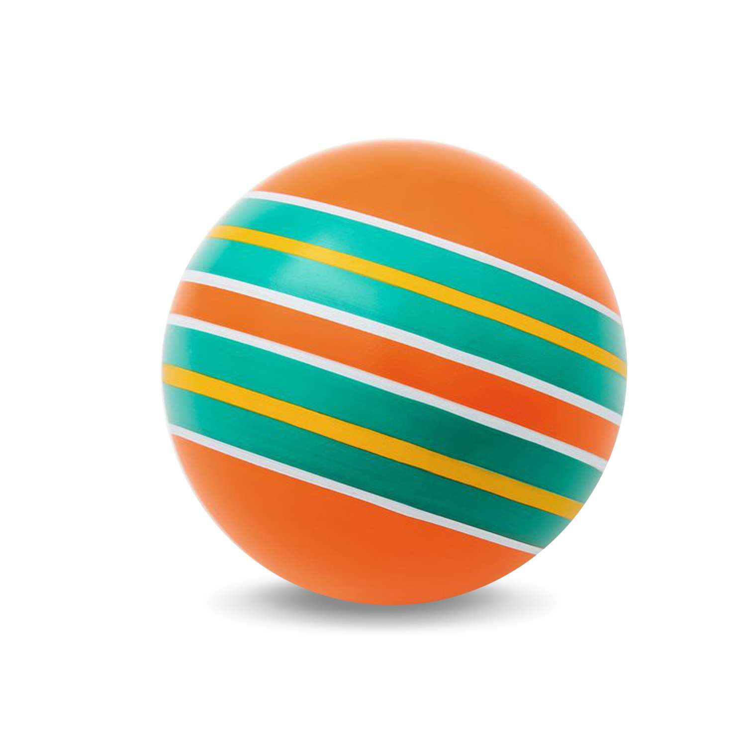 Мяч ЧАПАЕВ диаметр 100 мм Тропинки оранжевый фон бирюзовый полоски - фото 2