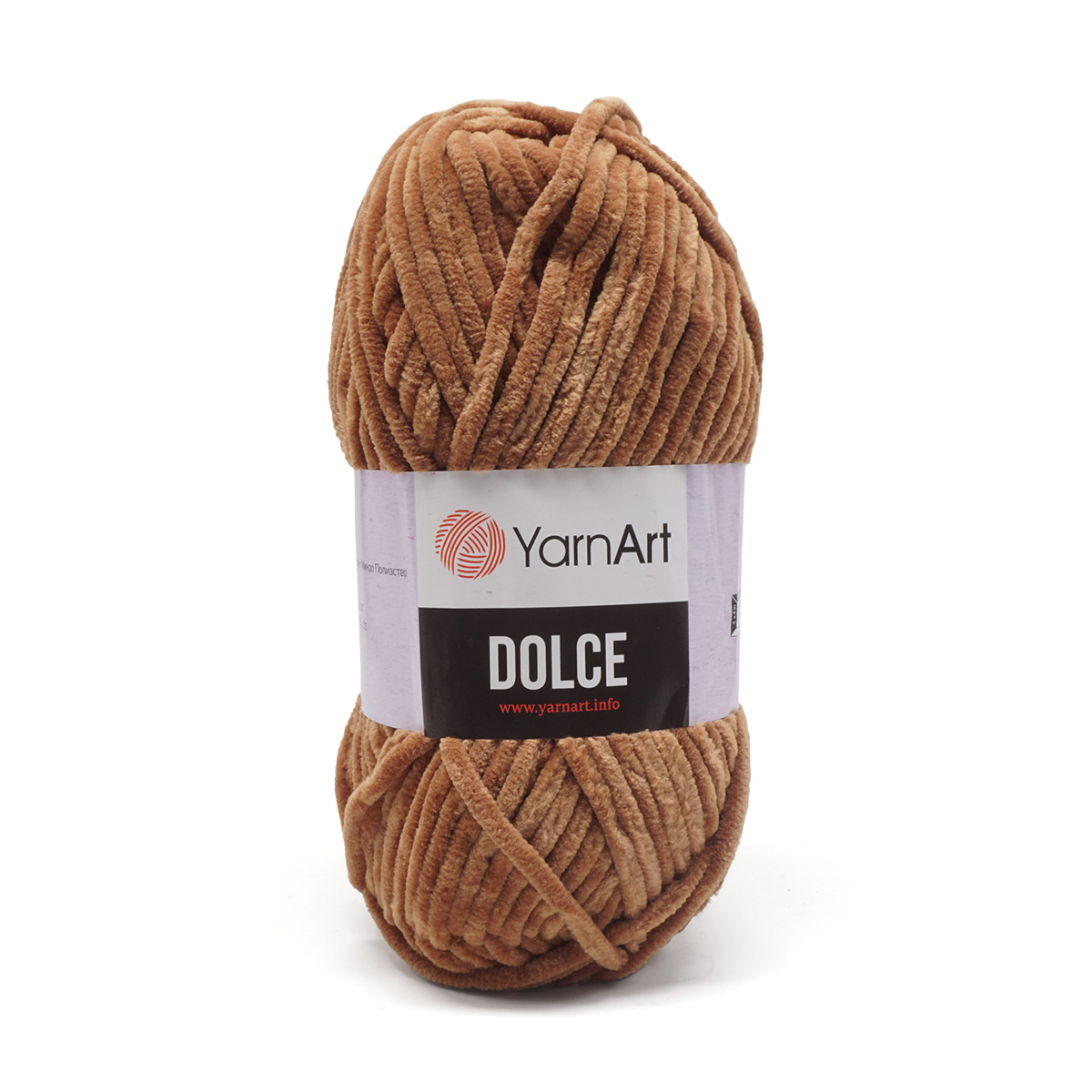 Пряжа для вязания YarnArt Dolce 100 гр 120 м микрополиэстер пушистая плюшевая 5 мотков 765 светло-коричневый - фото 5