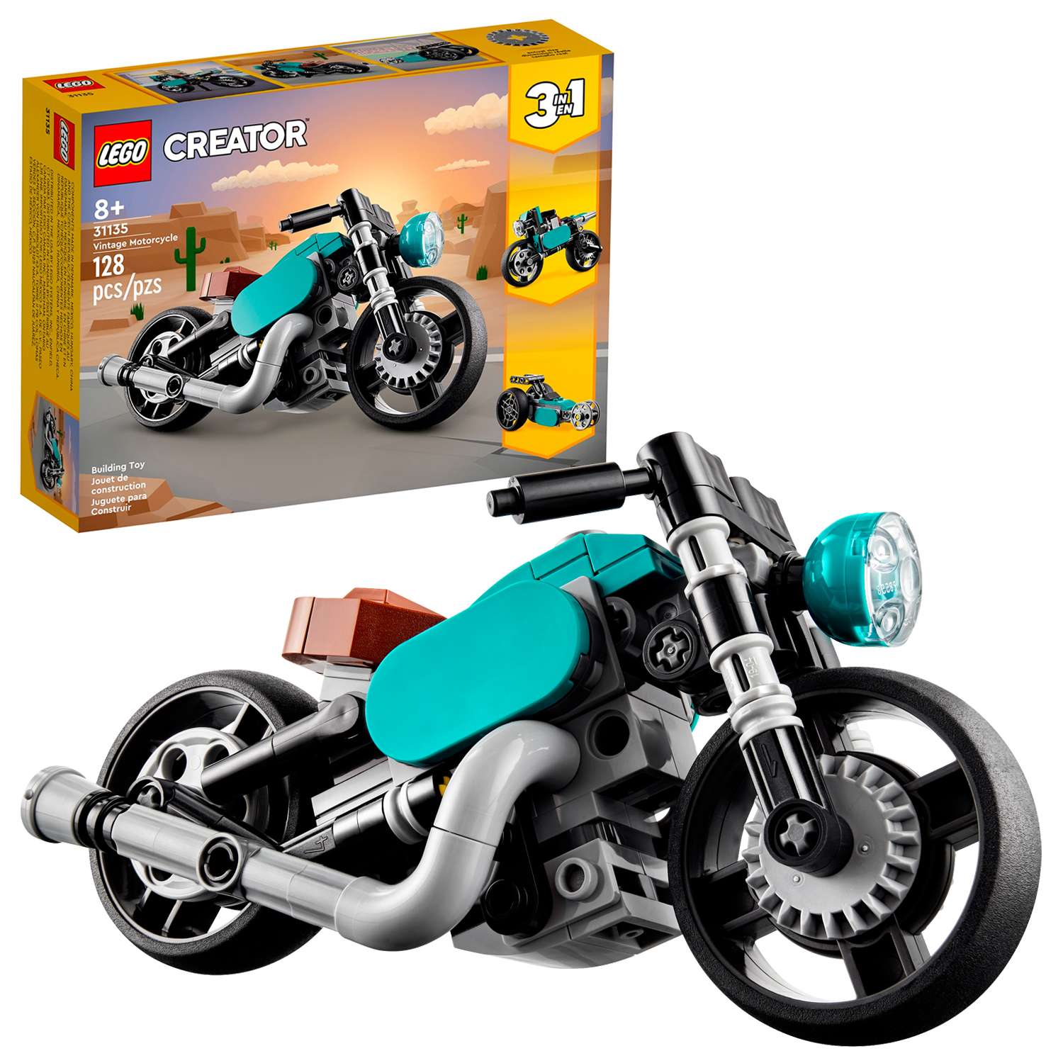 Конструктор детский LEGO Creator 3-in-1 Винтажный мотоцикл 31135 - фото 1