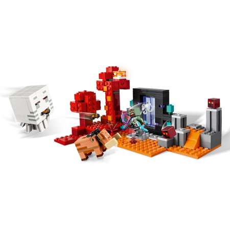 Конструктор LEGO Minecraft Засада на нижнем портале блочный