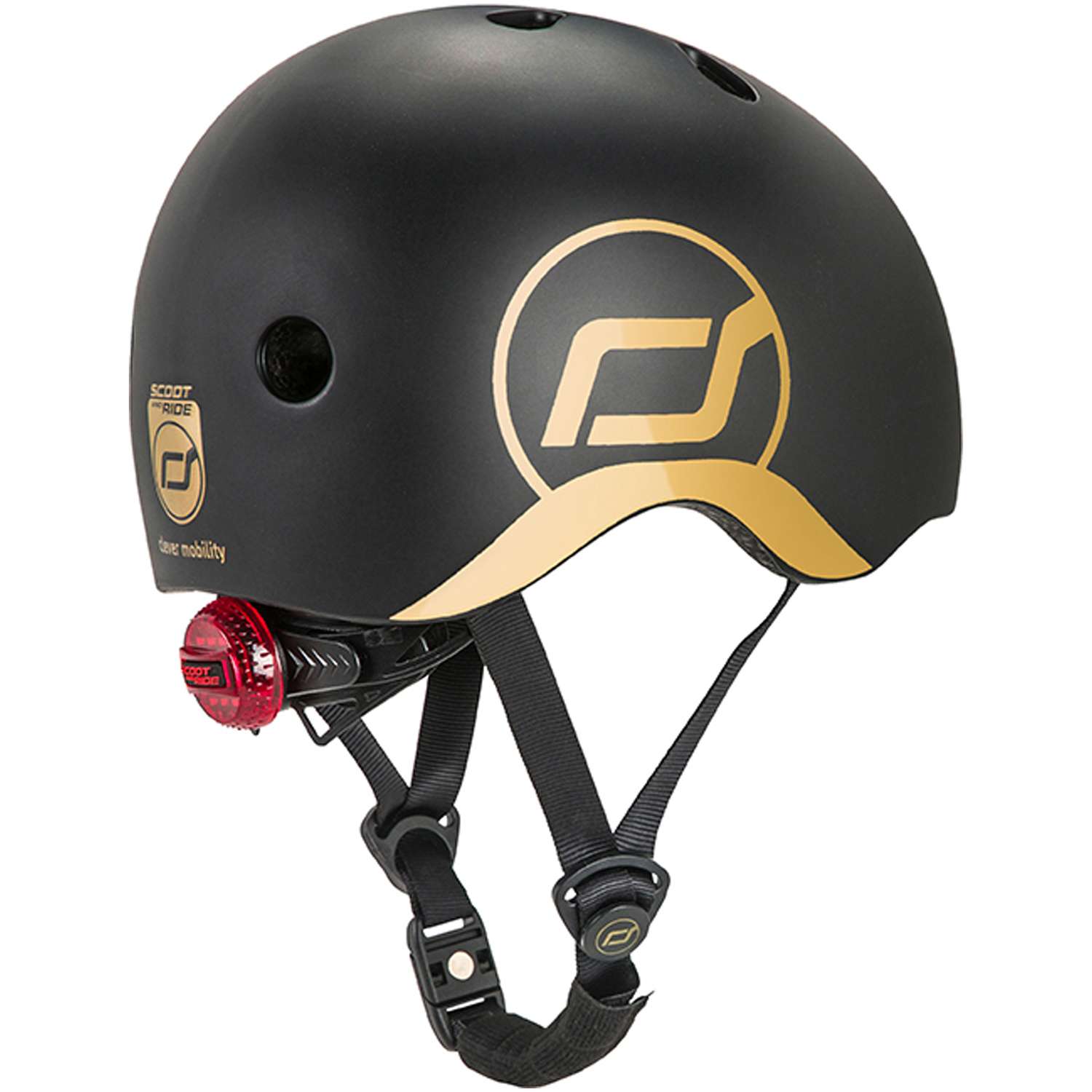 Шлем Scoot and Ride Helmet XXS Черный с золотом - фото 1