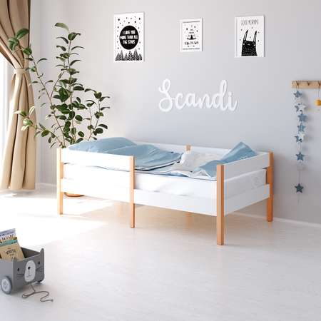 Детская кроватка aton baby furniture Skandi 140x70 белый/бук,