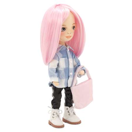 Каркасная мягкая кукла Orange Toys Sweet Sisters Billie в клетчатой рубашке 32см Серия Весна