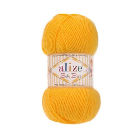Пряжа для вязания Alize baby best бамбук акрил с эффектом антипиллинг 100 г 240 м 216 темно желтый 5 мотков