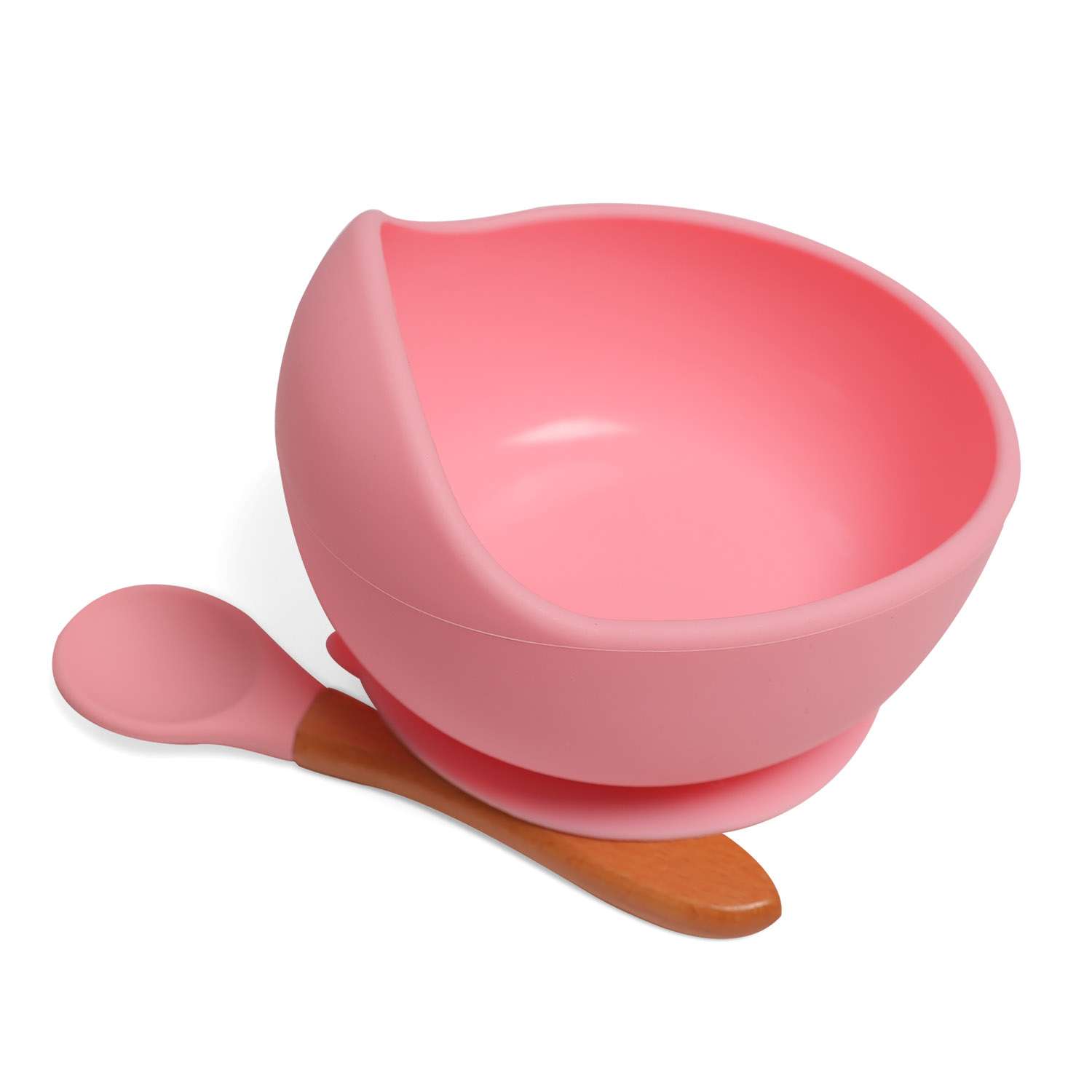 Набор посуды Baby Nice для детей силикон розовый - фото 1