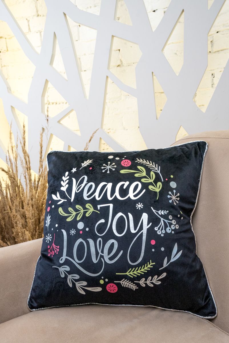 Чехол для подушки Arya Home Collection 45x45 Peace Серый - фото 1